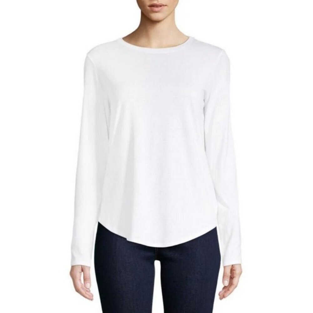 💕VINCE💕 Little Boy Long Sleeve Crew Neck Top Pima Cotton Modal White Large NWT